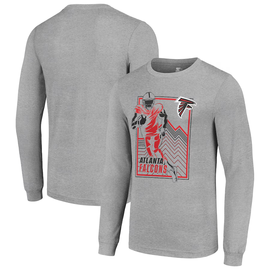 Men Atlanta Falcons grey 2024 NFL Long sleeve T Shirts->nfl t-shirts->Sports Accessory